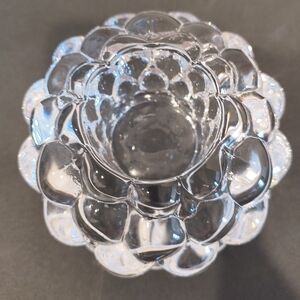 Orrefors Sweden Raspberry Bubble Votive Candle Holder Clear Crystal